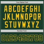 Custom Name and Number Two-Button Unisex Softball Jersey in Green-Yellow - Personalized Team Apparel Personalized Green Green-Yellow