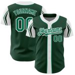 Custom Name and Number Baseball Jersey - Personalized Kelly Green-White Color, 3 Arm Shapes, Authentic Team Apparel Personalized