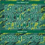 Custom Team Name Number Bomber Jacket Varsity Letterman 3D Pattern Green White Kelly Green Full-Snap Design Personalized