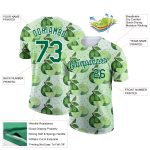 Custom Team Performance T-Shirt with Personalized Name and Number - Green Kelly Green-White 3D Pattern Design Personalized