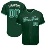 Custom Name and Number Authentic Baseball Jersey - Personalized Kelly Green and White Team Jersey Personalized Green Kelly