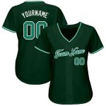 Custom Name and Number Authentic Baseball Jersey - Personalized Kelly Green and White Team Jersey Personalized Green Kelly
