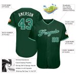Custom Name and Number Authentic Baseball Jersey - Personalized Kelly Green and White Team Jersey Personalized Green Kelly