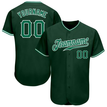 Personalized Kelly Green-White Authentic Baseball Jersey for Men and Women Personalized Green Kelly Green-White Authentic