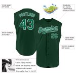 Personalized Kelly Green Baseball Jersey - Authentic Sleeveless Design in Green and White Personalized Green Kelly Green-White