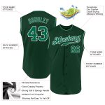 Custom Name and Number Personalized Green Sleeveless Baseball Jersey - Kelly Green/White Authentic Design Personalized Green