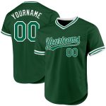 Custom Green Authentic Throwback Baseball Jersey with Personalized Name & Number - Kelly Green/White Personalized Green Kelly