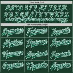 Custom Kelly Green White Bomber Varsity Letterman Jacket Full-Snap Design Personalized Green Kelly Green-White Bomber Full-Snap