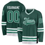 Custom Name and Number Personalized Kelly Green and White Hockey Jersey - Team Apparel Personalized Green Kelly Green-White