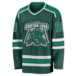 Custom Green Kelly Hockey Jersey - Personalized White Accent Design Personalized Green Kelly Green-White Hockey Jersey
