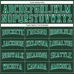 Custom Team Performance T-Shirt with Name and Number - Kelly Green Long Sleeve Personalized Green Kelly Green-White Long