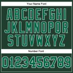 Custom Team Performance T-Shirt with Name and Number - Kelly Green Long Sleeve Personalized Green Kelly Green-White Long