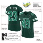 Custom Name and Number Personalized Green Kelly Green-White Authentic Football Jersey Personalized Green Kelly Green-White