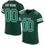 Custom Name and Number Personalized Green Kelly Green-White Authentic Football Jersey Personalized Green Kelly Green-White