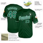 Custom Name & Number Personalized Green Baseball Jersey - Authentic Throwback Mesh Kelly Green-White Personalized Green Kelly