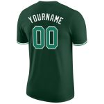 Custom Name and Number Performance T-Shirt in Kelly Green and White - Personalized Team Tee Personalized Green Kelly Green-White