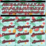 Personalized Summer Holiday T-Shirt with Custom Name & Number, Medium Green 3D Pink-Black Fruit & Ice Cream Design Personalized