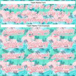Custom Name and Number Baseball Jersey with 3D Hawaiian Palm Tree Design - Personalized Green Medium Pink-White Team Apparel