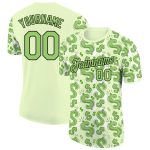 Custom Name and Number Dollar Sign Performance T-Shirt, Neon Green-Black 3D Money Theme Design, Team Apparel Personalized
