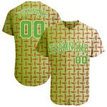 Personalized Green Neon 3D Baseball Jersey Custom Name & Number - Team Design Personalized Green Neon Green-White 3D Pattern