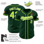 Personalized Neon Green Baseball Jersey - Authentic Green and White Design Personalized Green Neon Green-White Authentic