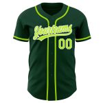Personalized Neon Green Baseball Jersey - Authentic Green and White Design Personalized Green Neon Green-White Authentic