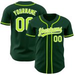 Personalized Neon Green Baseball Jersey - Authentic Green and White Design Personalized Green Neon Green-White Authentic