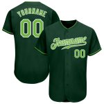 Custom Authentic Baseball Jersey with Neon Green-White Design, Personalized Name & Number Personalized Green Neon Green-White