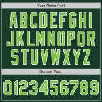 Custom Name and Number Varsity Letterman Jacket - Personalized Green Neon Full-Snap Bomber Personalized Green Neon Green-White
