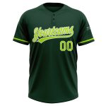 Custom Name Number Unisex Softball Jersey Green Neon Two-Button Design - Personalized Team Apparel Personalized Green Neon