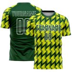 Custom Name and Number Soccer Jersey - Personalized Sublimation Neon Green Yellow-White Uniform Personalized Green Neon Yellow-White