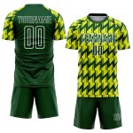 Custom Name and Number Soccer Jersey - Personalized Sublimation Neon Green Yellow-White Uniform Personalized Green Neon Yellow-White