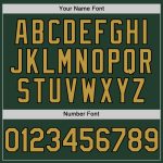 Custom Name and Number Authentic Old Gold and Black Baseball Jersey - Personalized Green Team Jersey Personalized Green Old