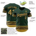 Custom Name and Number Authentic Old Gold and Black Baseball Jersey - Personalized Green Team Jersey Personalized Green Old