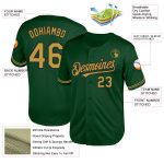 Custom Name and Number Green Old Gold-Black Mesh Throwback Baseball Jersey - Personalized Authentic Team Apparel Personalized