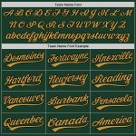 Custom Name Number Unisex Softball Jersey - Personalized Green Gold Black Two-Button Team Apparel Personalized Green Old