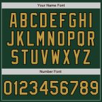 Custom Name Number Unisex Softball Jersey - Personalized Green Gold Black Two-Button Team Apparel Personalized Green Old