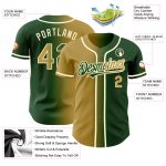 Custom Green Gold Cream Gradient Baseball Jersey with Personalized Name and Number - Authentic Fashion Team Gear Personalized