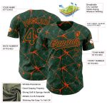 Custom Name and Number Baseball Jersey - 3D Green Orange Abstract Network Design Personalized Green Orange 3D Pattern Design