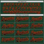 Personalized Two-Tone Varsity Letterman Bomber Jacket Green Black Orange Full-Snap Personalized Green Orange-Black Bomber