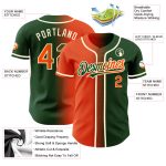 Custom Gradient Baseball Jersey - Personalized Green Orange-Cream Design with Team Name and Number Personalized Green Orange-Cream