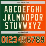 Custom Name Number Gradient Varsity Letterman Bomber Jacket Green Orange-Cream Fashion Full-Snap Personalized Green Orange-Cream