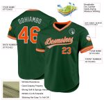 Custom Name and Number Authentic Baseball Jersey - Personalized Green Orange-Gray Throwback Team Jersey Personalized Green