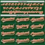 Custom Name and Number Authentic Baseball Jersey - Personalized Green Orange-Gray Throwback Team Jersey Personalized Green