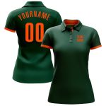 Custom Name and Number Performance Golf Polo Shirt in Green and Orange - Personalized Team Apparel Personalized Green Orange