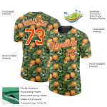 Personalized Citrus Fruit 3D Pattern Performance T-Shirt with Custom Name & Number - Green Orange-White Design Personalized