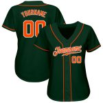 Custom Authentic Baseball Jersey - Personalized Green Orange-White with Name and Number Personalized Green Orange-White Authentic
