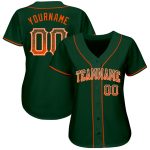 Custom Name and Number Authentic Baseball Jersey in Green Orange-White Drift Fashion Personalized Green Orange-White Authentic