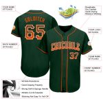 Custom Name and Number Authentic Baseball Jersey in Green Orange-White Drift Fashion Personalized Green Orange-White Authentic