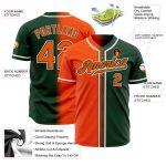 Custom Gradient Baseball Jersey with Personalized Name & Number - Green Orange White Fashion Team Jersey Personalized Green
